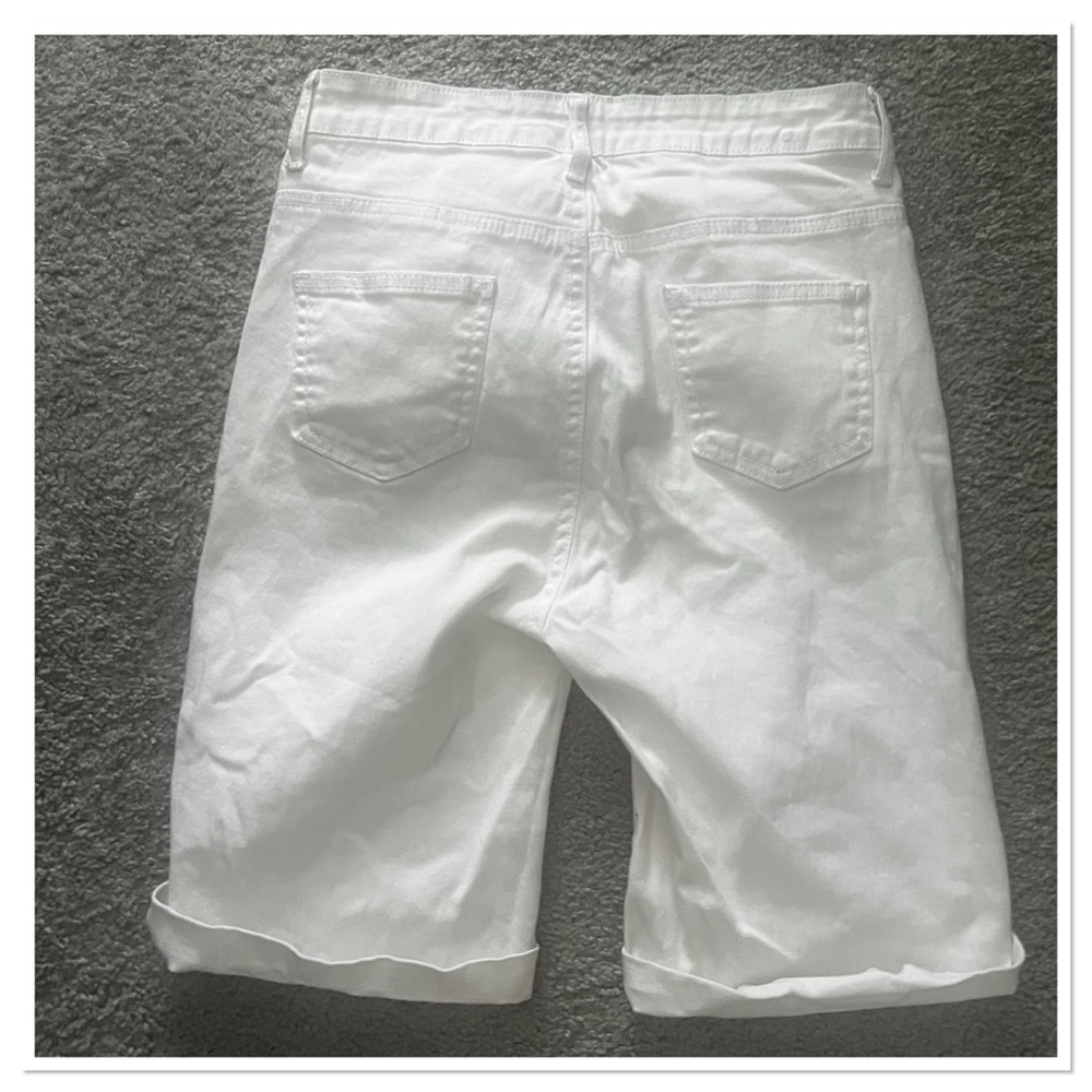 American Bazi White Distressed Jean Shorts - Picture 4 of 6